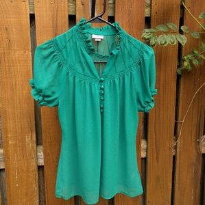 Jade Green Romantic Blouse